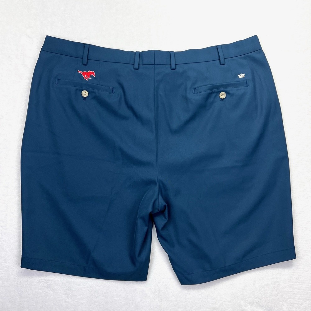 Peter Millar Crown Sport‎ Golf Shorts Mens 42 Blue Mustang Logo Performance